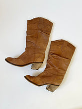 Load image into Gallery viewer, Brown Camel Leather Slouchy Western Cowboy Boots (6)
