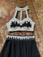 Load image into Gallery viewer, Black Sequin Bejeweled Burlesque Dance Set (S)