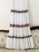 Load image into Gallery viewer, Vintage Inspired Colorful Ribbon Trim Tier Maxi Skirt (S)