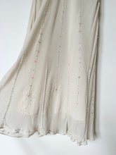 Load image into Gallery viewer, 1990s Y2K Ivory Silk Beaded Iridescent Sequin Dress Gown (12)