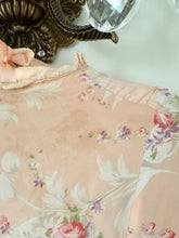 Load image into Gallery viewer, Peach Pink Floral Puff Sleeve Antique 1930s 1940s Silk Tie Bed Jacket Blouse (S/M)