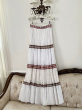 Load image into Gallery viewer, Vintage Inspired Colorful Ribbon Trim Tier Maxi Skirt (S)