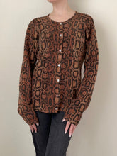Load image into Gallery viewer, Lambswool Angora Cheetah Leopard Cardigan (M)