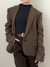 Load image into Gallery viewer, Vintage Wool Ralph Lauren Brown Plaid Blazer (8)