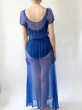 Load image into Gallery viewer, Antique 1930s Sheer Blue Silk Slip Dress (XS)