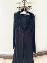 Load image into Gallery viewer, Iconic 1990s Black Feather Collar Duster (M)