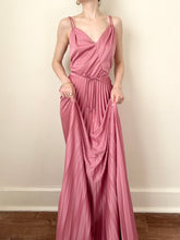 Load image into Gallery viewer, Pink Mauve Silky Slip Dress Nightgown & Bed Jacket Set (M)