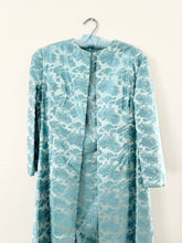 Load image into Gallery viewer, Tiffany Blue Satin 1960s Hand Made Dress & Matching Robe (M/L)