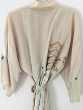 Load image into Gallery viewer, Green Satin Vintage 1940s Japanese Embroidered Robe (OS)