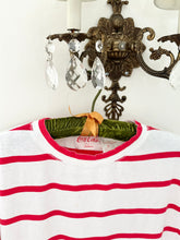 Load image into Gallery viewer, 1986 Coca-Cola Red & White Striped Single Stitch T-Shirt (M)