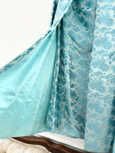 Load image into Gallery viewer, Tiffany Blue Satin 1960s Hand Made Dress & Matching Robe (M/L)