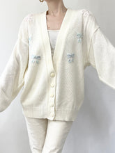 Load image into Gallery viewer, Funfetti Bows Cardigan Sweater (L)