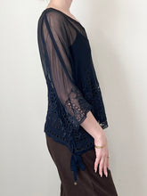 Load image into Gallery viewer, Antique 1920s Black Silk Blouse (S/M)