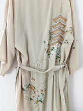 Load image into Gallery viewer, Green Satin Vintage 1940s Japanese Embroidered Robe (OS)