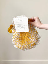 Load image into Gallery viewer, Antique Edwardian 1900s Mustard Yellow Crochet Purse Bag