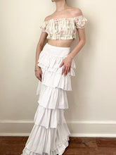 Load image into Gallery viewer, Flowy Cotton Cake Tier Peruvian Skirt (28”)