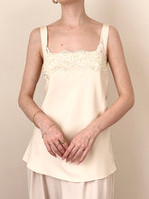 Load image into Gallery viewer, Pure Silk Cream Pearl Embellished Camisole (1X)