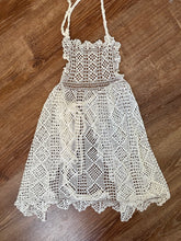 Load image into Gallery viewer, Antique White Edwardian Filet Lace Apron