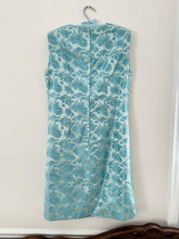 Load image into Gallery viewer, Tiffany Blue Satin 1960s Hand Made Dress & Matching Robe (M/L)