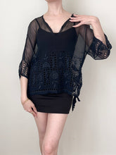 Load image into Gallery viewer, Antique 1920s Black Silk Blouse (S/M)