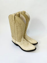 Load image into Gallery viewer, Oatmilk Latte Ostrich Leather Cowboy Boots (5.5)