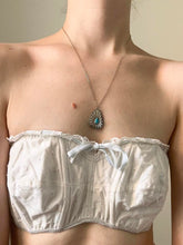 Load image into Gallery viewer, Vintage Sterling Silver Navajo Inspired Genuine Turquoise Necklace (18”)