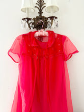 Load image into Gallery viewer, Ravishing Red 60s Peignoir and Nightgown Set (S/M)