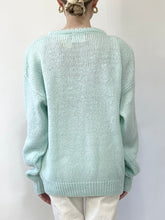 Load image into Gallery viewer, Pastel Blue 1980s Rosette Sweater (L)