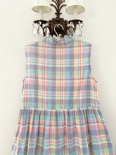 Load image into Gallery viewer, 80s Pastel Colorful Plaid Dress (L)