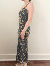 Load image into Gallery viewer, Vintage 90s Navy Sunflower Summer Dress (XS/S)