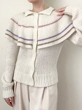 Load image into Gallery viewer, Peter Pan Bib Ruffle Collar Cardigan Sweater (M)