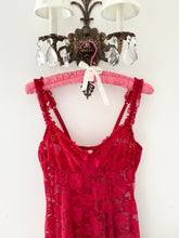 Load image into Gallery viewer, 1990s “Mona Rose” Madison Beer Lace Slip Mini Dress (M)
