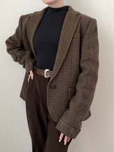 Load image into Gallery viewer, Vintage Wool Ralph Lauren Brown Plaid Blazer (8)