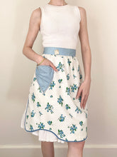 Load image into Gallery viewer, 1950s Blue and White Ditzy Floral Apron