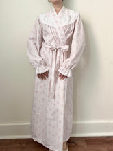 Load image into Gallery viewer, Pink & Green Dainty Floral Cotton Lace Trim Robe (XS)