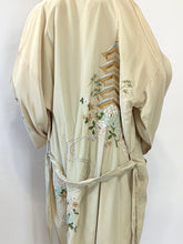 Load image into Gallery viewer, Green Satin Vintage 1940s Japanese Embroidered Robe (OS)