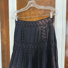 Load image into Gallery viewer, Black Eyelet Cotton Boho Fairy Tier Skirt (S, 28”)