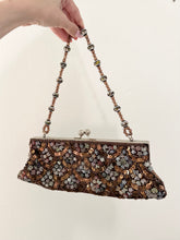 Load image into Gallery viewer, 90s Brown Beaded Sequin Shoulder Bag