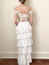 Load image into Gallery viewer, Flowy Cotton Cake Tier Peruvian Skirt (28”)