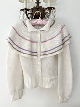 Load image into Gallery viewer, Peter Pan Bib Ruffle Collar Cardigan Sweater (M)
