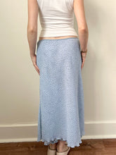 Load image into Gallery viewer, Vintage Blue Polka Dot Reversible Midi Skirt (S)