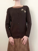 Load image into Gallery viewer, Brown Dragonfly Cardigan Sweater (S)