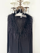 Load image into Gallery viewer, Iconic 1990s Black Feather Collar Duster (M)