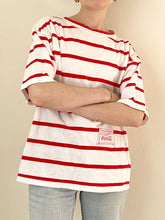 Load image into Gallery viewer, 1986 Coca-Cola Red & White Striped Single Stitch T-Shirt (M)
