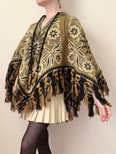 Load image into Gallery viewer, 60s Reversible Celestial Sun Boho Tapestry Poncho (OS)