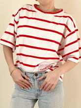 Load image into Gallery viewer, 1986 Coca-Cola Red & White Striped Single Stitch T-Shirt (M)
