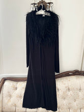 Load image into Gallery viewer, Iconic 1990s Black Feather Collar Duster (M)