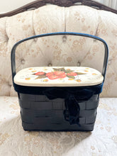 Load image into Gallery viewer, Navy 1950s Handmade Strawberry Basket Purse
