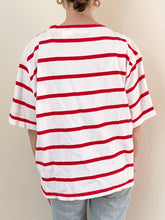 Load image into Gallery viewer, 1986 Coca-Cola Red & White Striped Single Stitch T-Shirt (M)