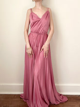 Load image into Gallery viewer, Pink Mauve Silky Slip Dress Nightgown & Bed Jacket Set (M)